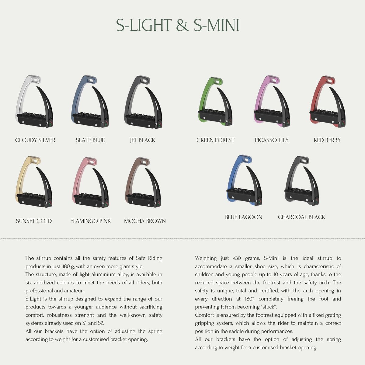 Safe Riding S-Light Sikkerhetsstigbøyler Flamingo Pink 