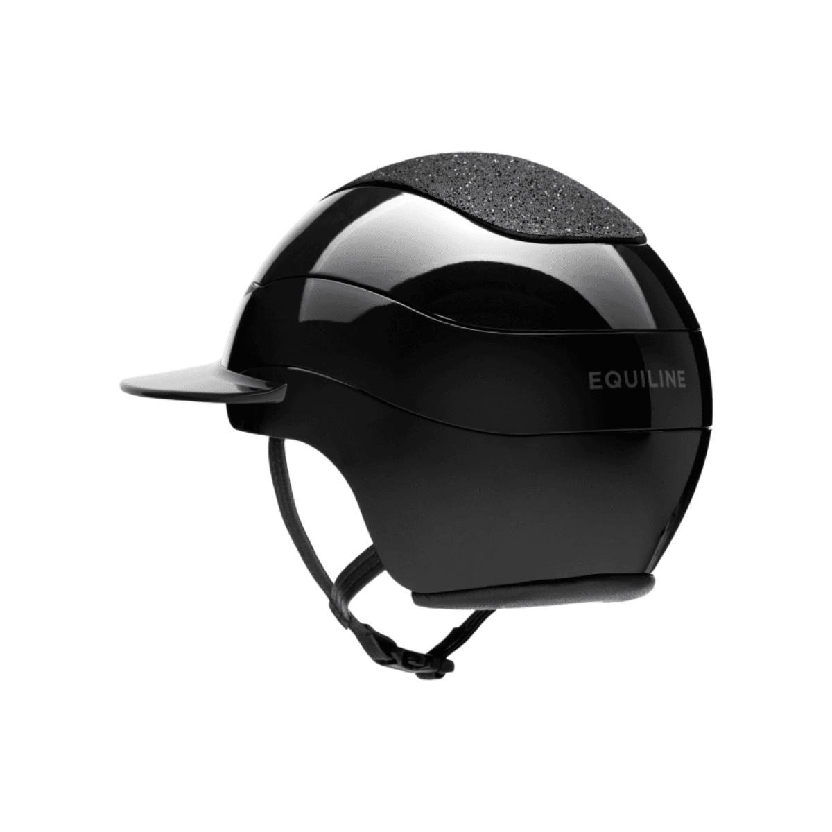 Equiline XANTO - glossy black sun visor helmet with Swarovski top and logo